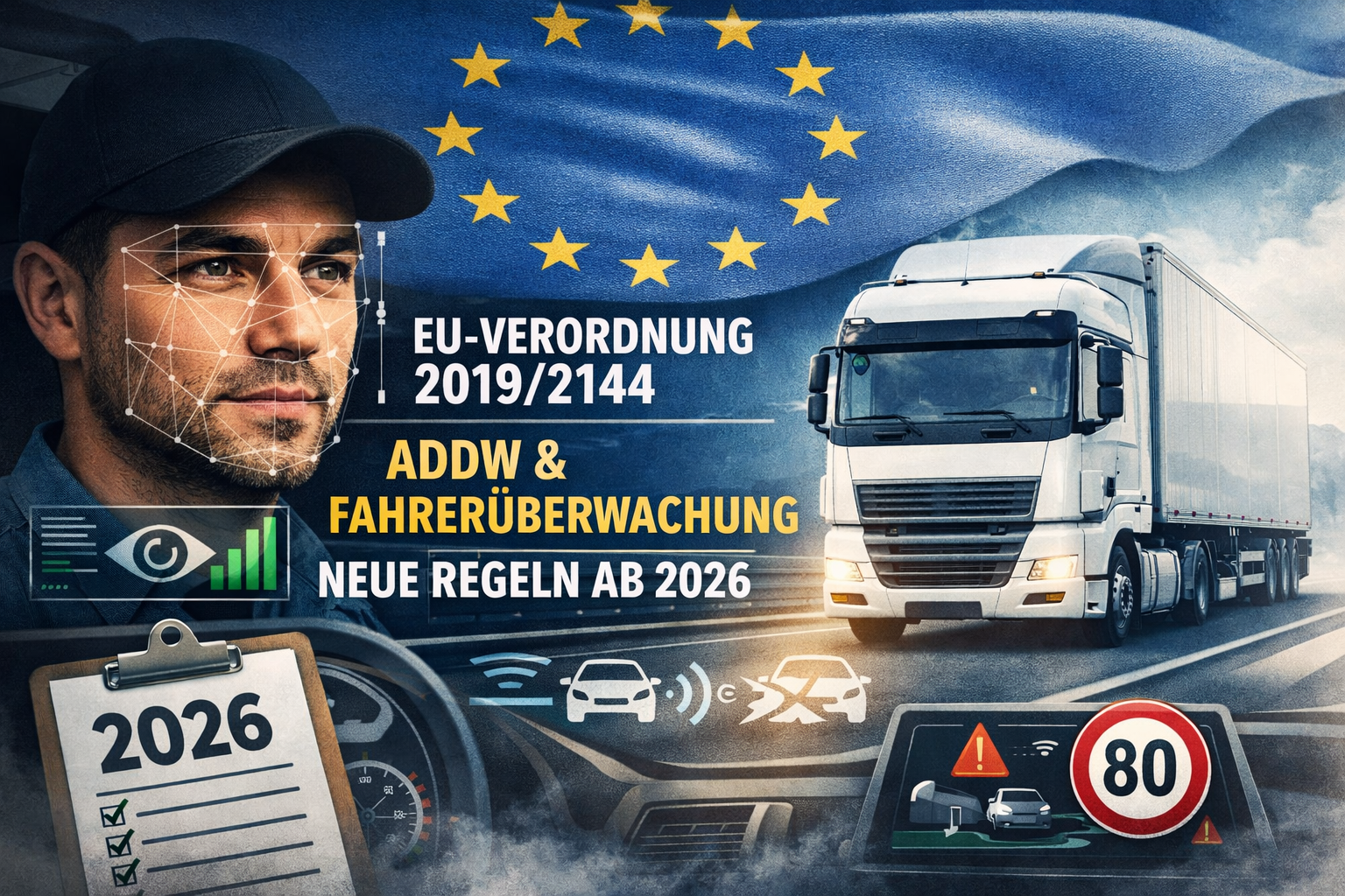 Featured image of post ADDW, Fahrerüberwachung und EU-Verordnung 2019/2144: Was ab 2026 wirklich Pflicht wird