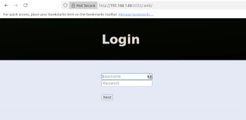 Login Bereich des Radicale Webinterface