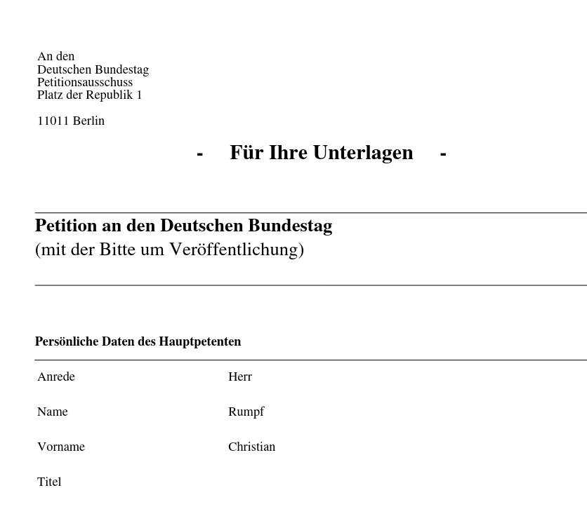 Featured image of post Petition eingereicht