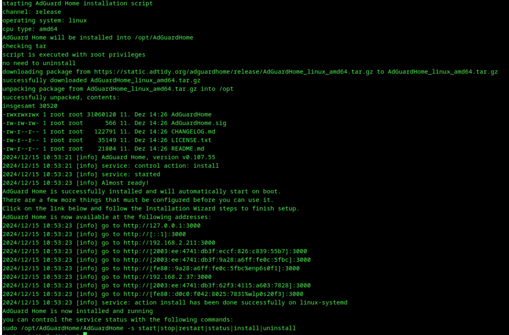 Die Installation von AdGuard Home auf einem Raspberry PI