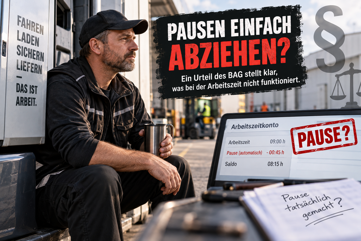 Featured image of post Pausen einfach abziehen? Ein Urteil des BAG stellt klar, was bei der Arbeitszeit nicht funktioniert