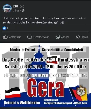 Mitstreiter für eine Demo gesucht Beitrag auf Facebook