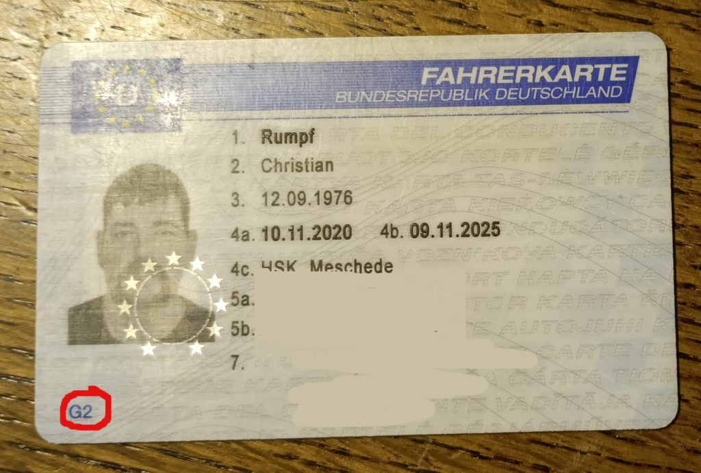 Fahrerkarte der zweiten Generation