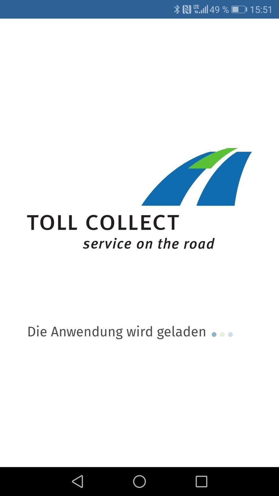 Startbildschirm der Smartphone App