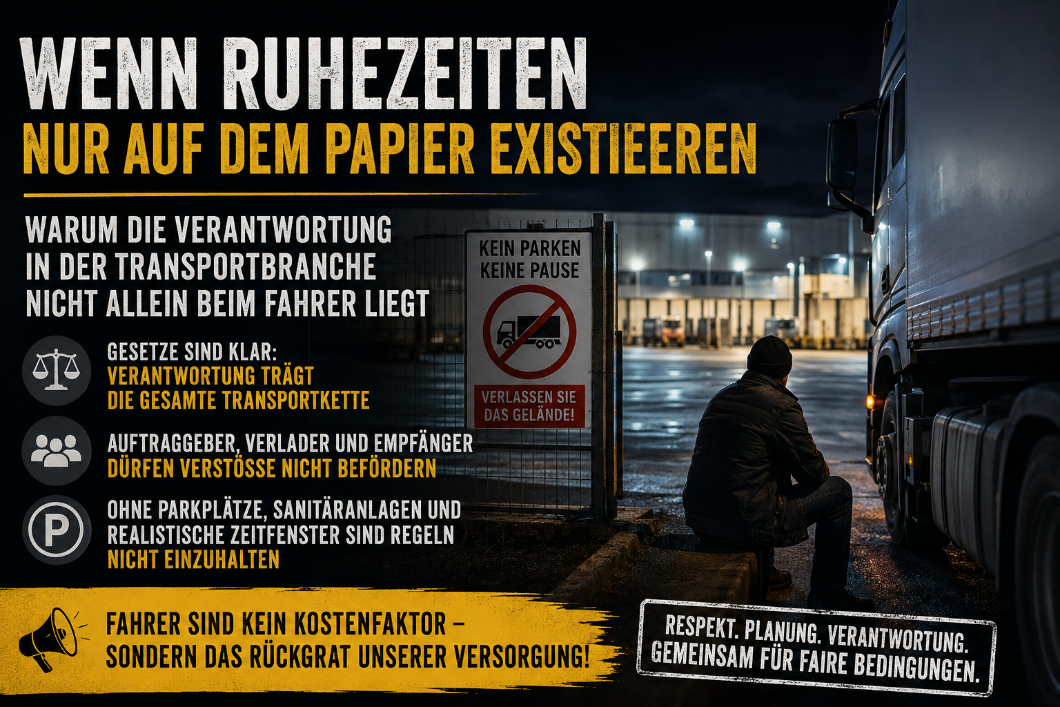 Wenn Ruhezeiten nur auf dem Papier existieren – Verantwortung der Transportkette bei Lenk- und Ruhezeiten