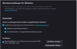 Werbeeinstellungen